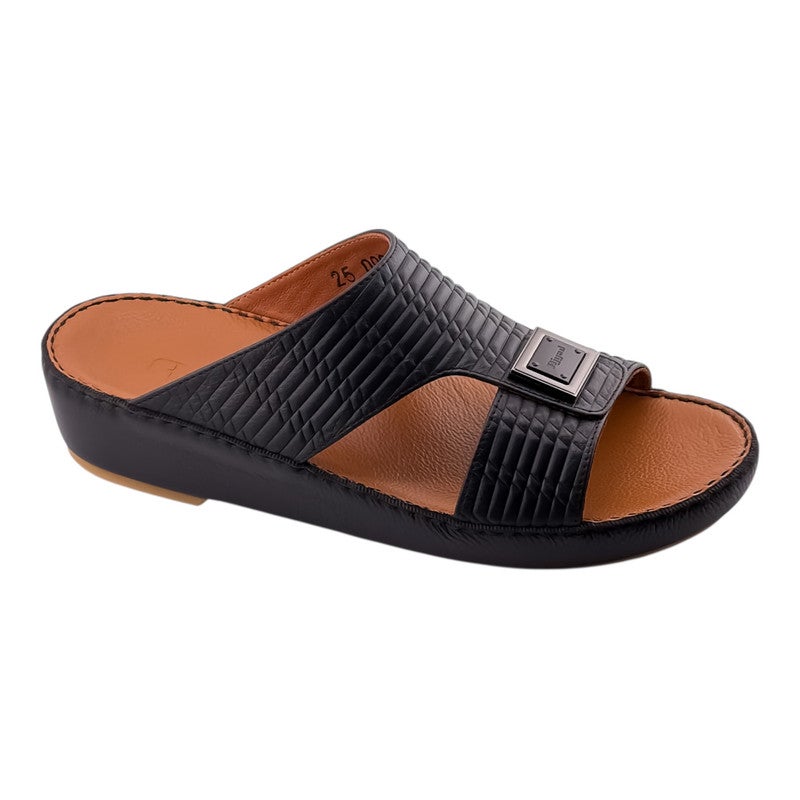 AJYAD Handmade Arabic Sandals For Men | Outdoor Mens Slippers | Everyday Flip Flops Open Toe | Arabic Genuine Shamwa Leather | New Design | Tan Footbed | Comfortable & LightWeight - Image 1